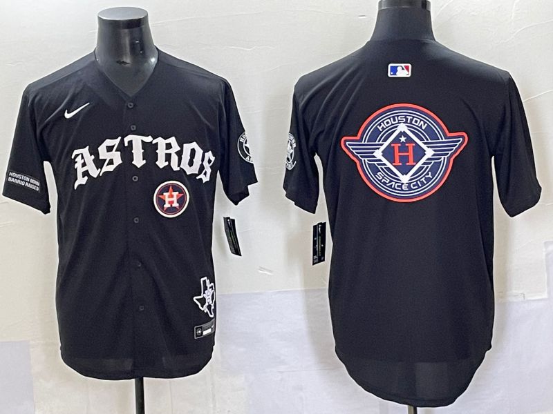 Men 2025 Houston Astros Blank Black Seven generations Joint Name Nike MLB Jersey style 36->houston astros->MLB Jersey